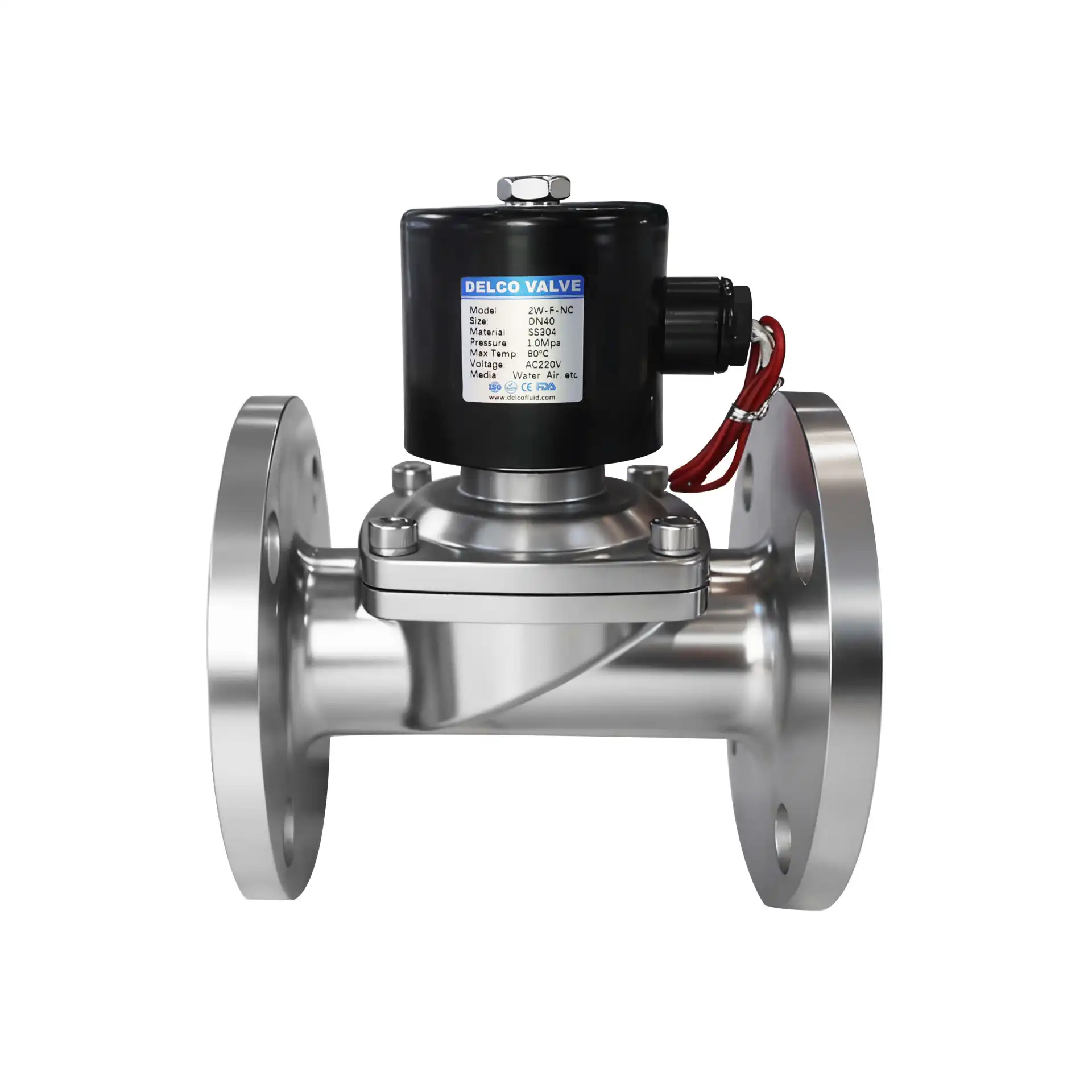 Valvola solenoide in acciaio inossidabile con flange