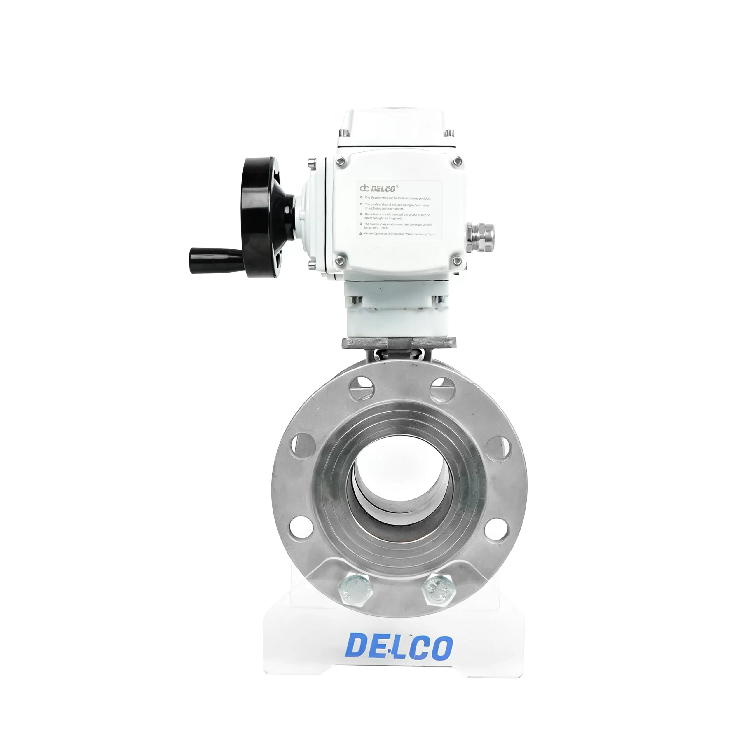 DK55-3PF Valvalla a sfera elettrica in acciaio inox a 3 pezzi con flangia 2