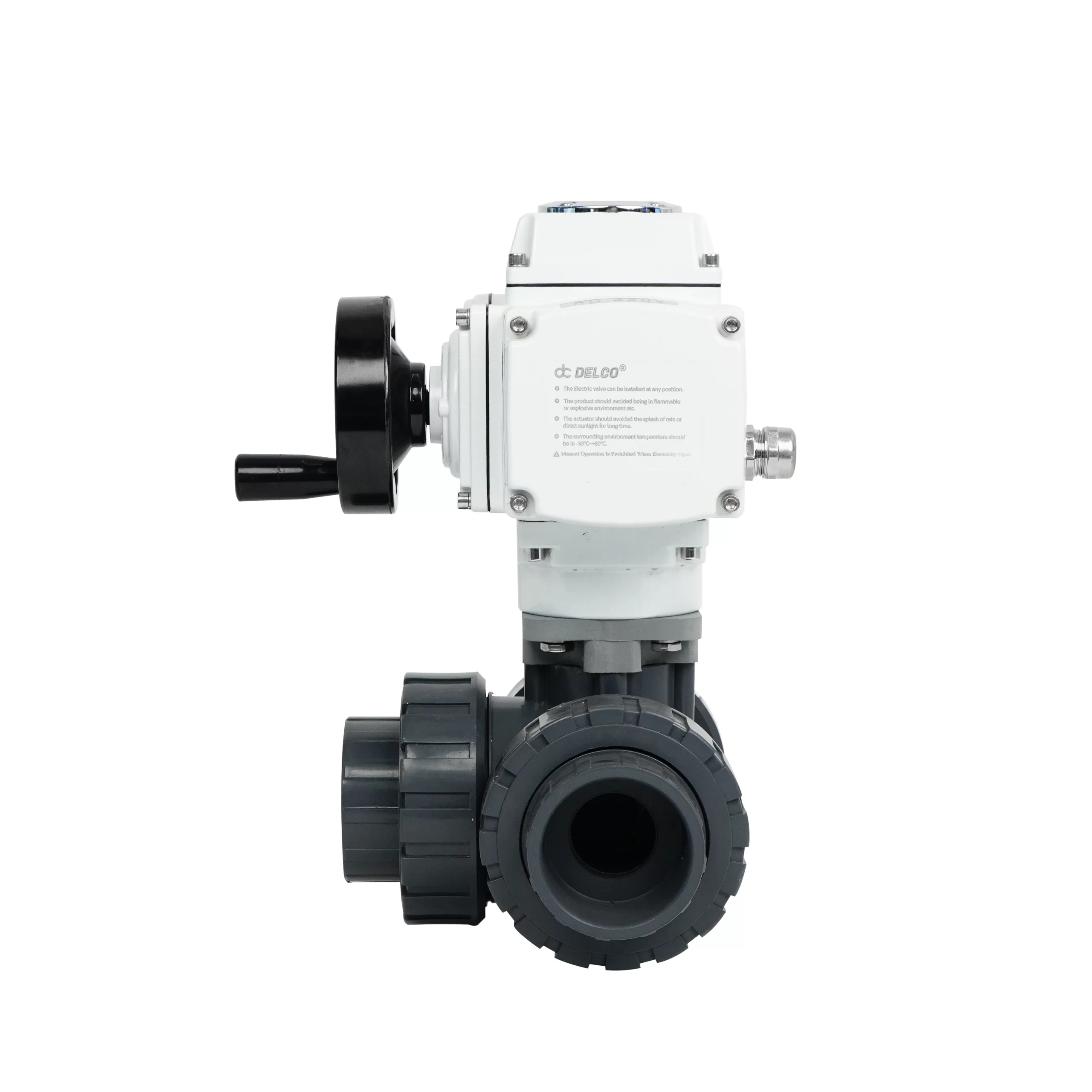 DK55-3PL Electric 3-Way UPVC Double Union Ball Valve 1