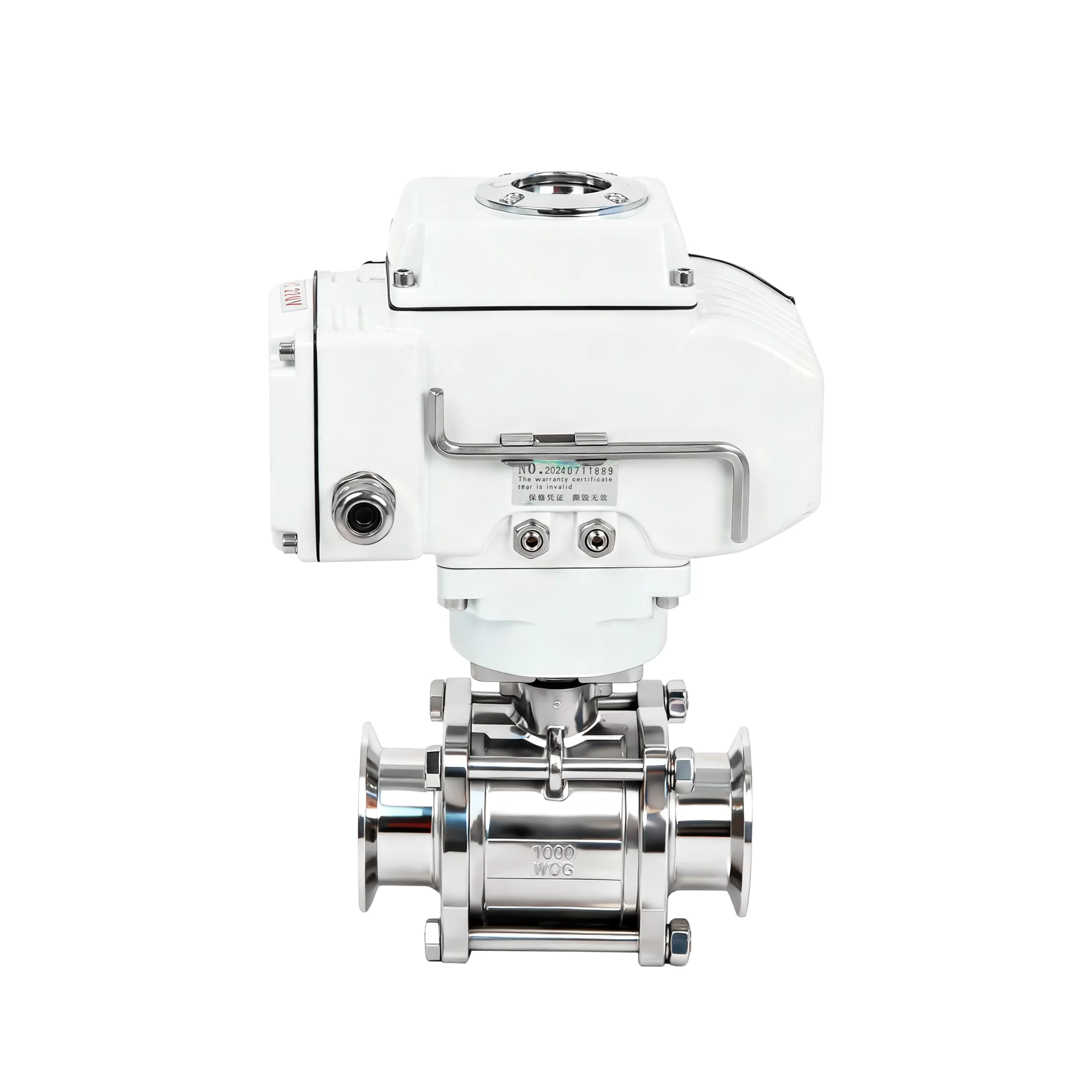 DK55-3PS-WK Electric 3-Piece Sanitary Tri-Clamp Ball Valve 4