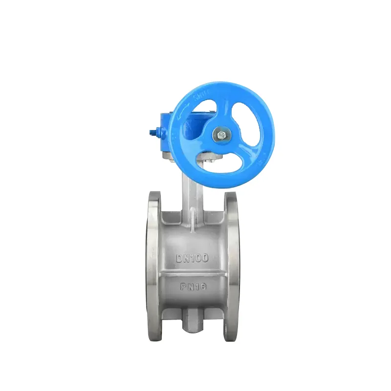 Valvola a farfalla con flange in acciaio inossidabile manuale 2