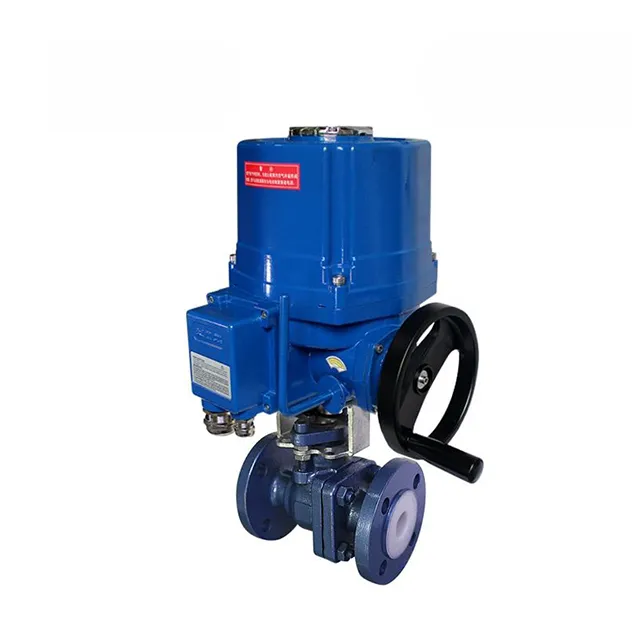 Valvola elettrica antiesplosione QT-DK55-CF con valvola a sfera con flange rivestite di fluoro 1