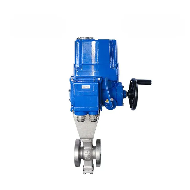 QT-DK55-VF Valvalla a sfera elettrica a V a prova di esplosione 4