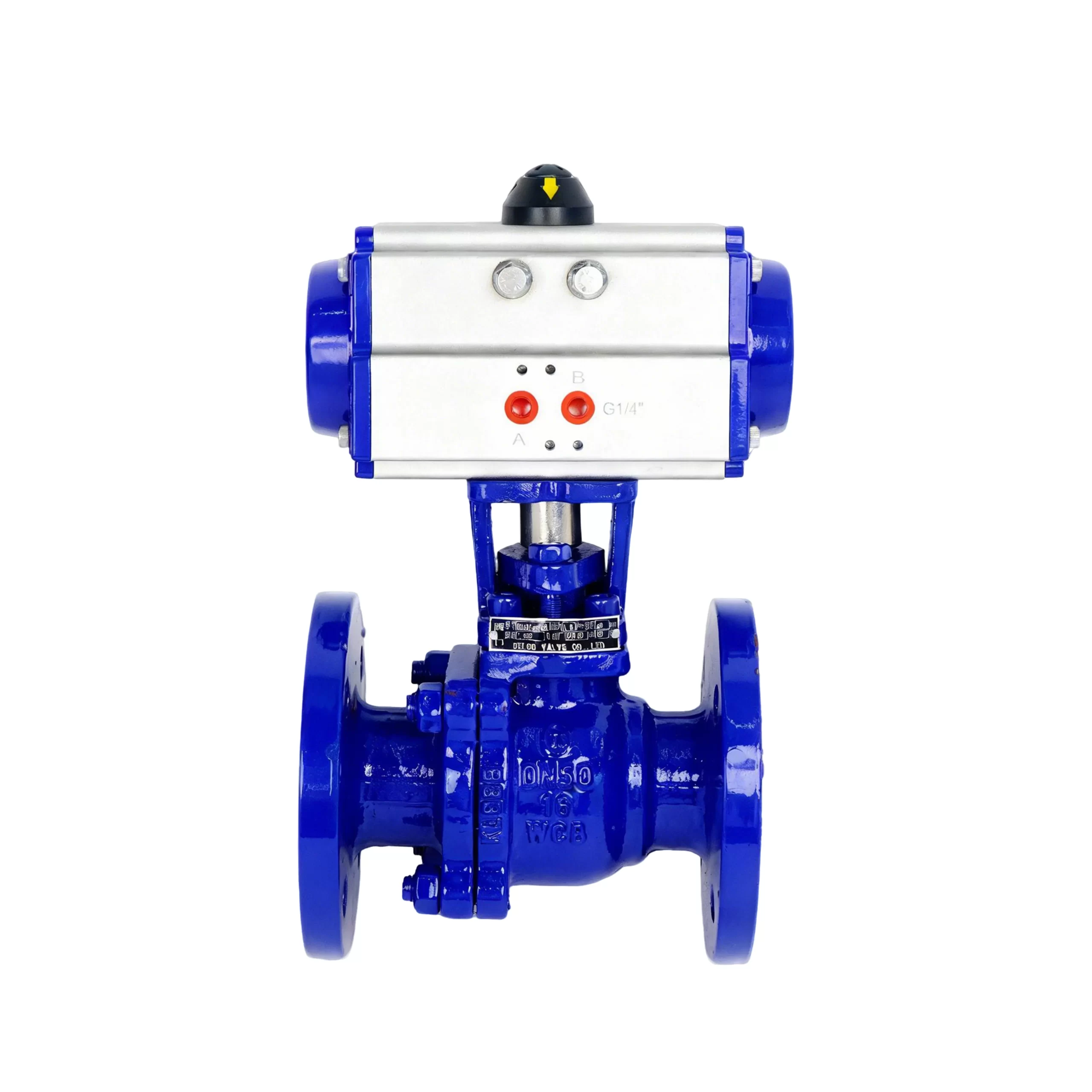 DK66-CF Pneumatic Fluorine-Lined Two-Way Flanged Ball Valve 4