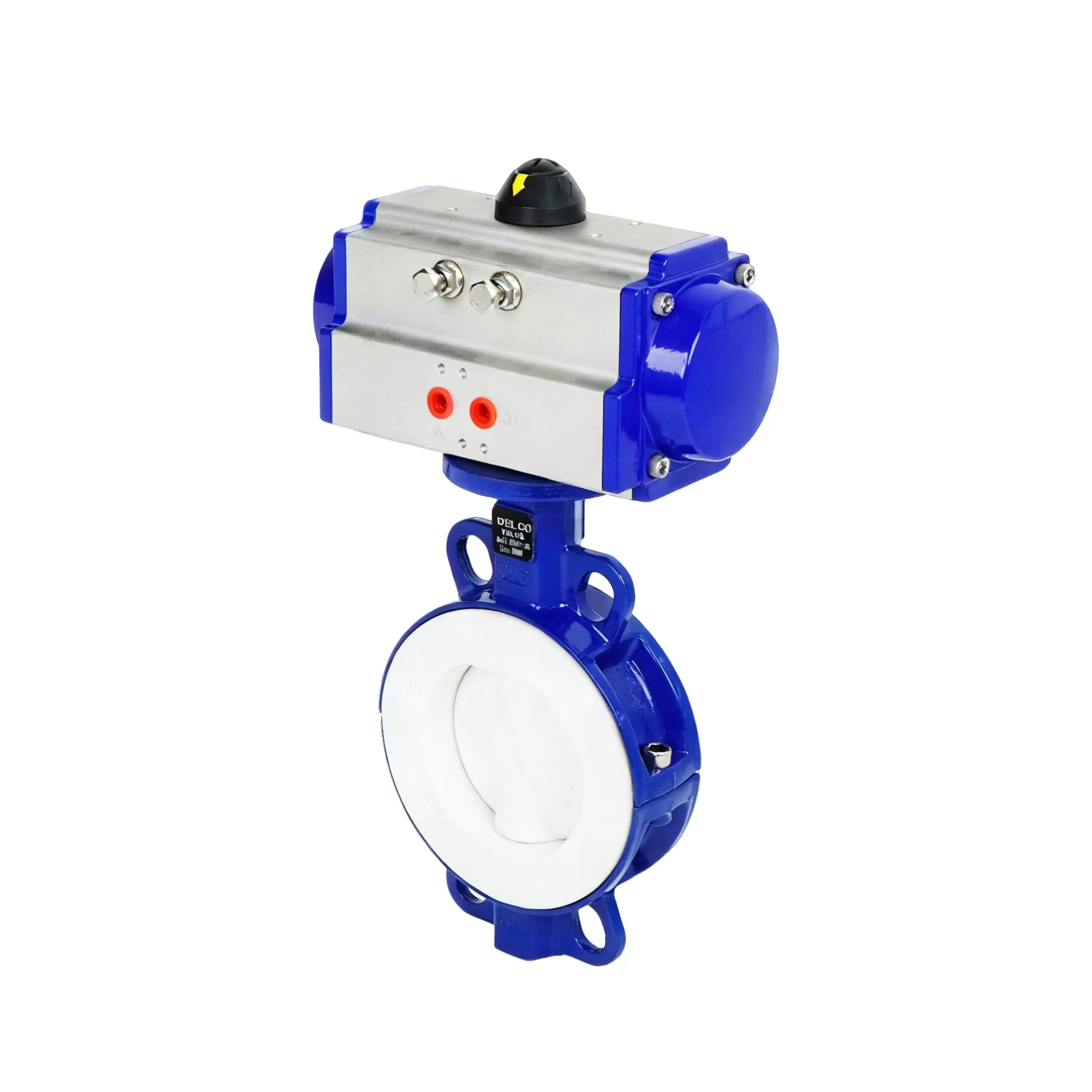 DK67-DC Pneumatic Cast Iron Lined Fluorine Butterfly Valve 3