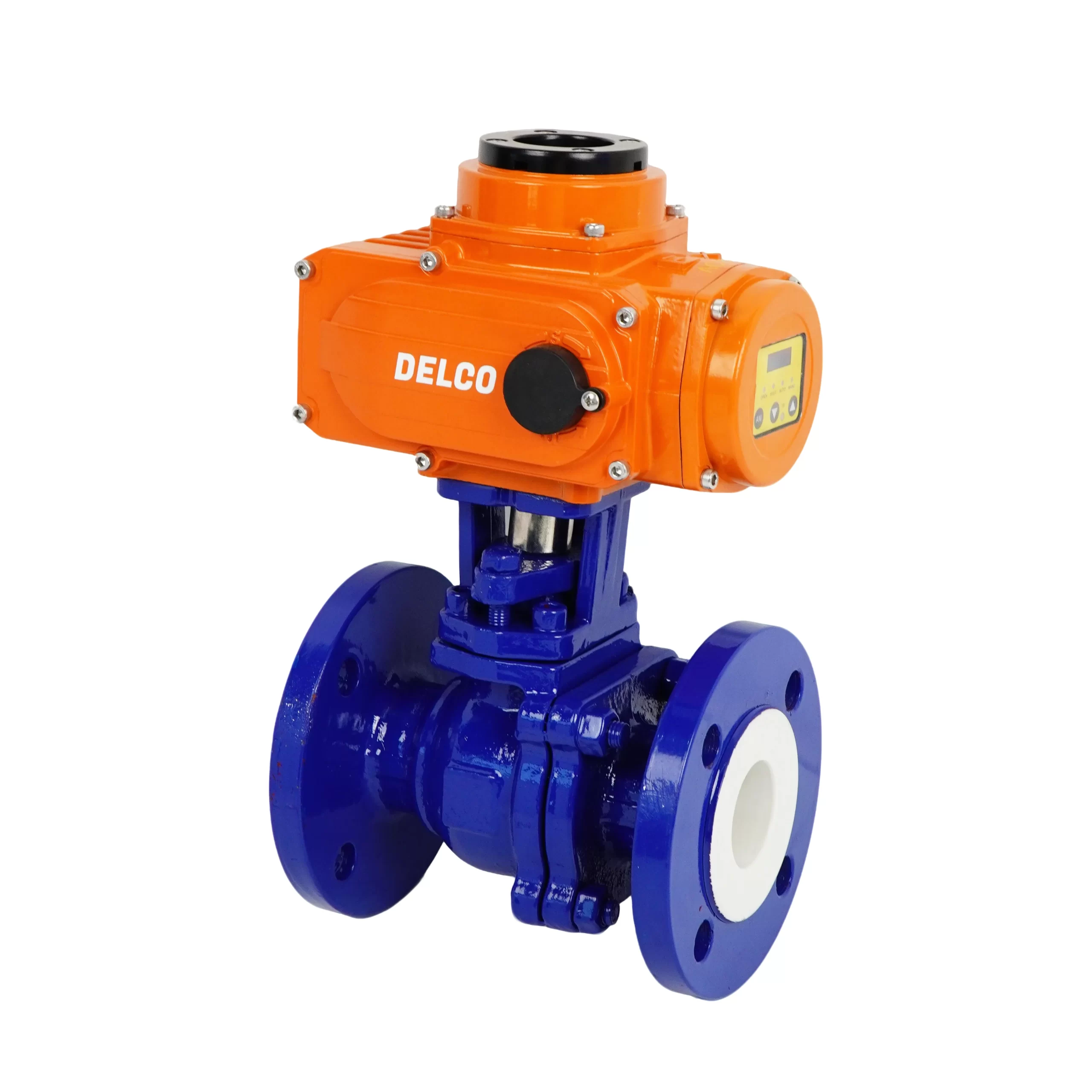 IP67-DK55-CF Electric Two-Way Fluorine-Lined Flanged Ball Valve 4