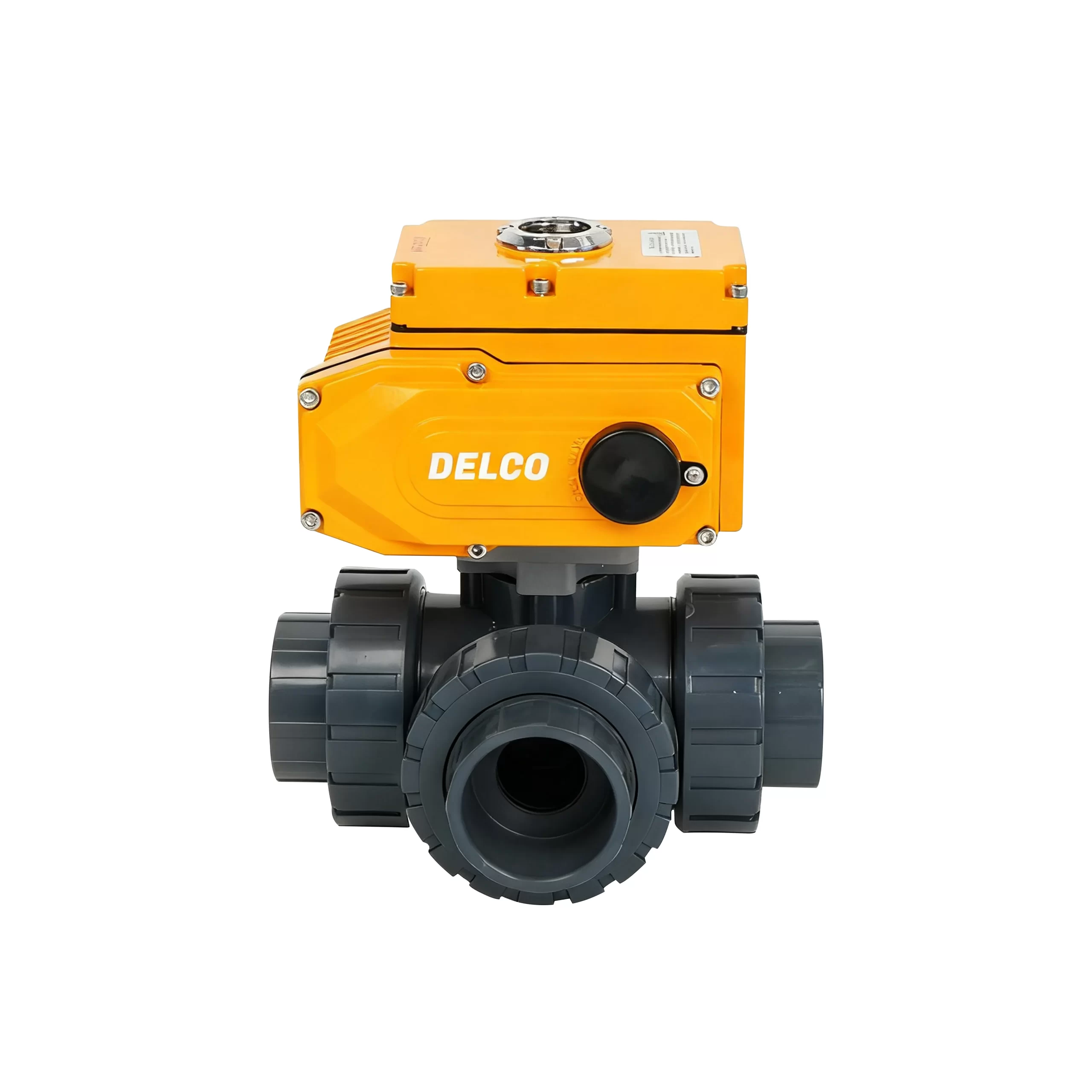 IP67-DKS55-3PL Electric Tee Plastic UPVC Double Union Ball Valve 1