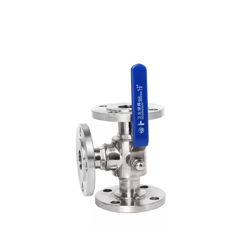 Sanitary 3-Way Flanged Ball Valve 2