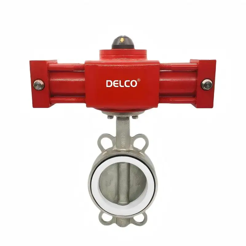 DELCO MYD-WB-S hydraulic stainless steel wafer butterfly valve 4
